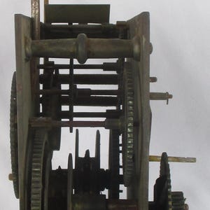 Clock Mechanism Movement, Antique Brass and Iron Horology Salvage, Steampunk Timepiece image 5