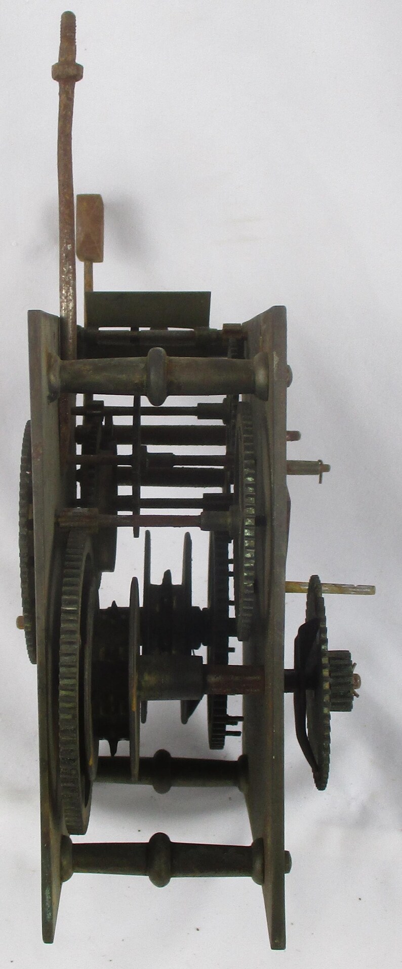 Clock Mechanism Movement, Antique Brass and Iron Horology Salvage, Steampunk Timepiece image 5