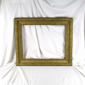 Wood Rectangular Picture Frame, Rococo, Vintage Large Gold Wood Neoclassical Art Frame, Great Art Salvage