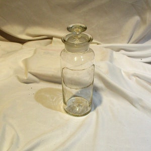 Apothecary Jar with Stopper, Large Chemical Bottle, Vintage Old American Pharmacy Medicine Salvage
