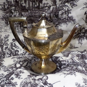 Silver Tea Pot, Hallmarked, Heavily Tarnished and Shabby Chic
