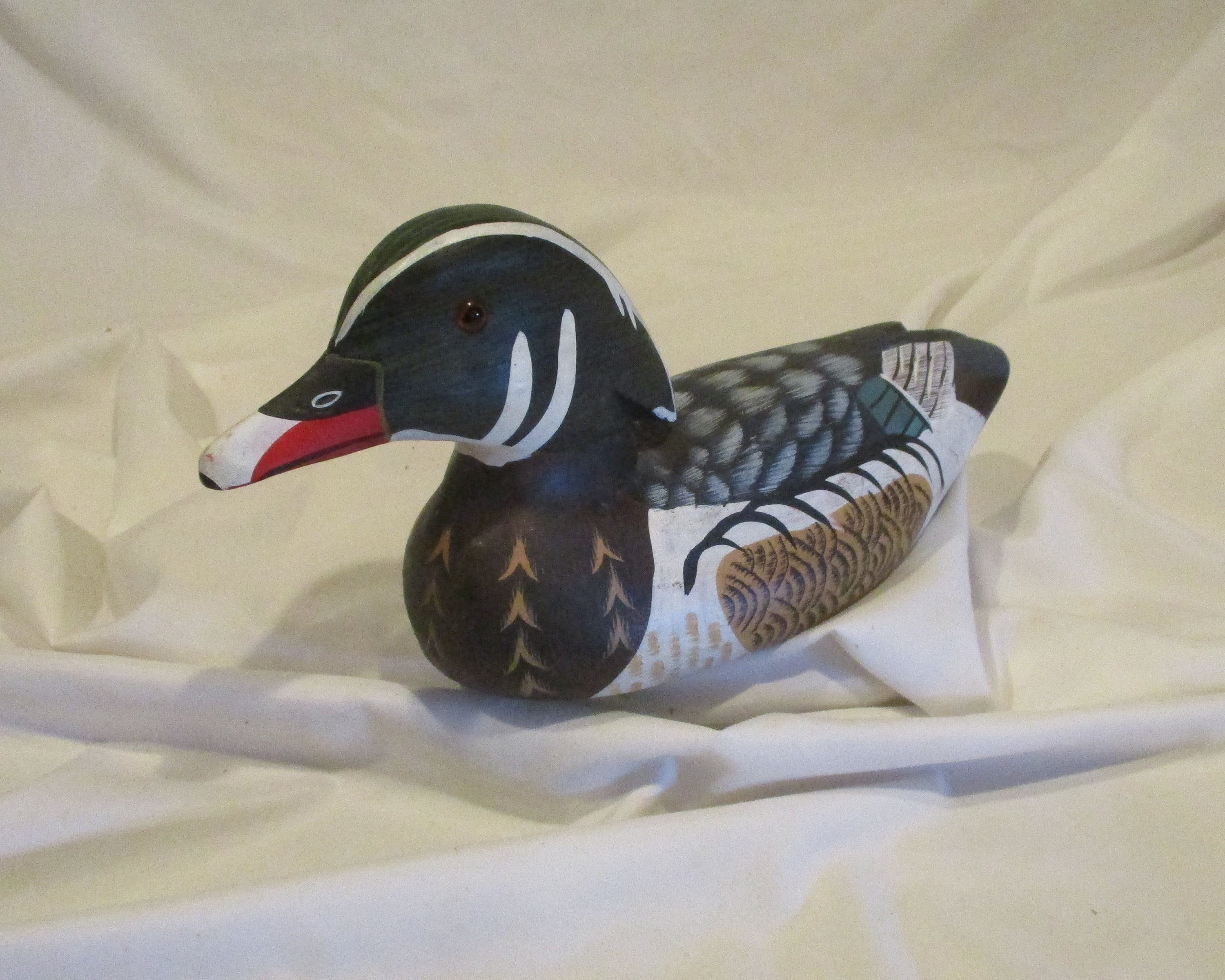 American Folk Art, Hand Painted Wood Duck, Signed Jake Werhel