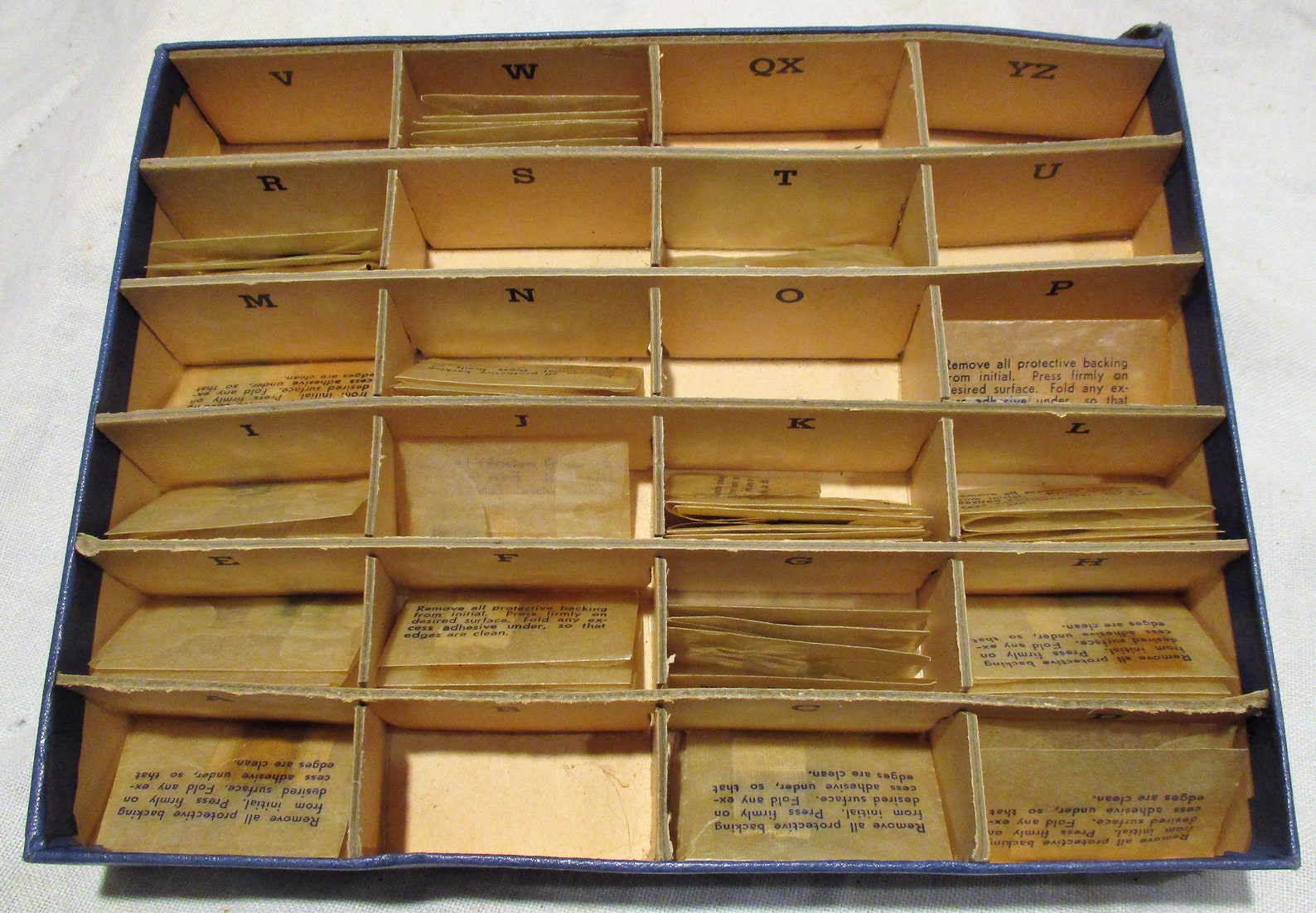 Box of Small Letters, Alphabet Letters, Compartmentalized Box, Labeling