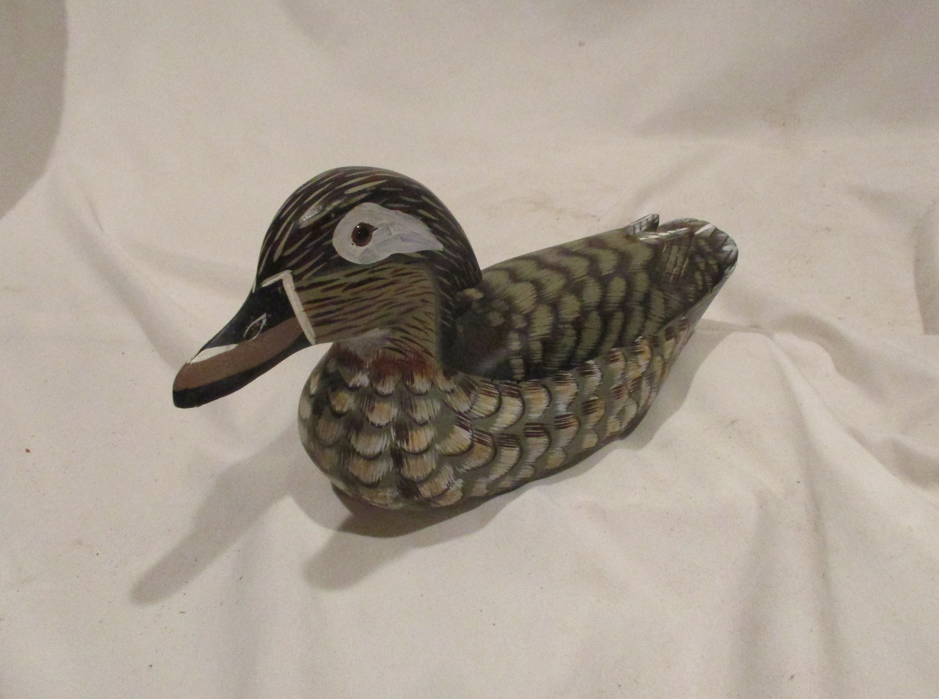 American Folk Art, Hand Painted Wood Duck, Signed Jake Werhel