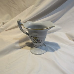 Spode Queen&#39;s Bird Pitcher or Gravy Boat, Antique Octagonal English Ironstone Serving Piece