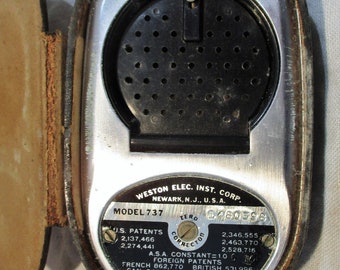 Weston Photronic Universal Exposure Meter, Vintage Camera Accessory, Original Leather Case, Photography Salvage