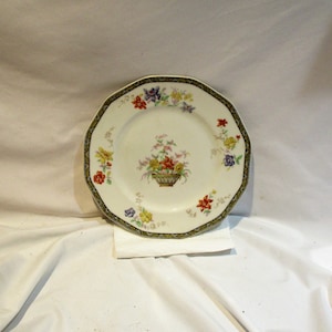 Antique Limoges Porcelain Plate: French Neoclassical Floral Lunch Plate