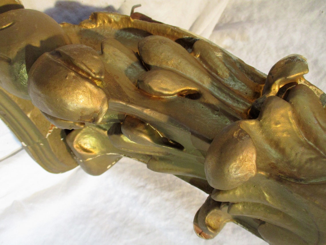 Rococo Column or Capital Fragment, Old Gilded Architectural Salvage ...