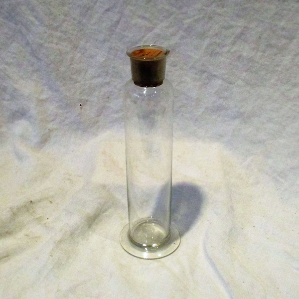 Laboratory Beaker, Vintage Hand Blown German Apothecary Glass, Scientific Equipment Salvage