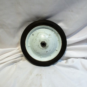 Wagon Wheel, Carriage Wheel, Cart Wheel, Scooter Wheel, Vintage White Farm or Barn Rusty Salvage