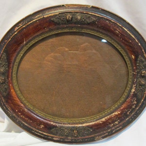 Wood Oval Picture Frame, Rococo 19th Century, Unusual Compact Size, Great Art Salvage