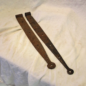 Strap Hinges, Hand Forged Wrought Iron, Barn Door Hardware Salvage