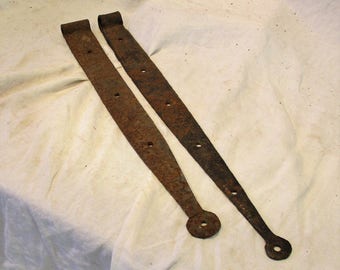 Strap Hinges, Hand Forged Wrought Iron, Barn Door Hardware Salvage