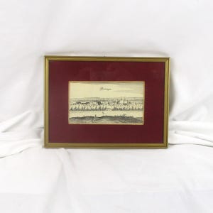 Framed German Lithograph: Medingen, Lower Saxony, Gold Fine Art Frame