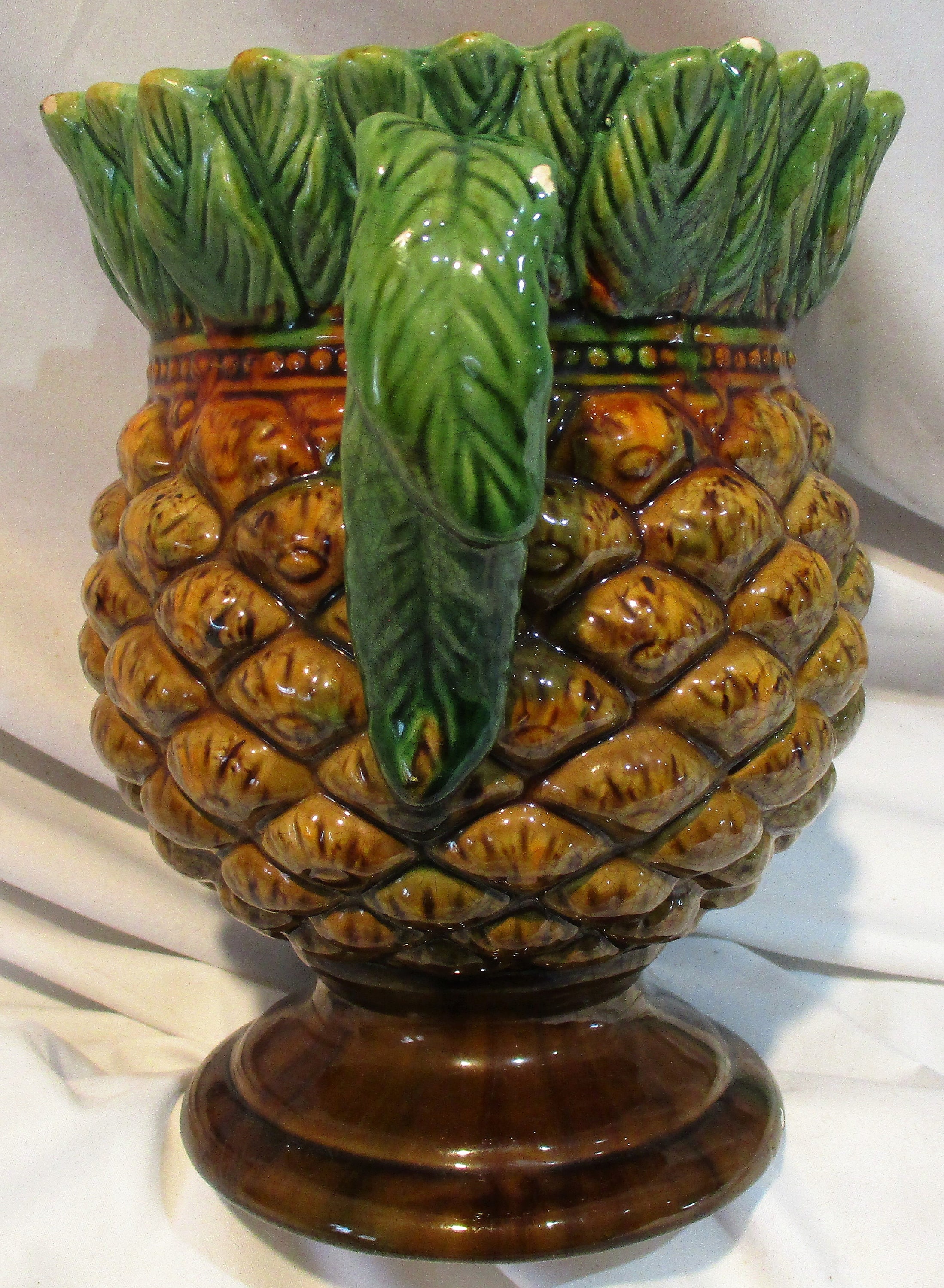 Majolica Pineapple Vase Hand Made and Hand Painted Large Etsy