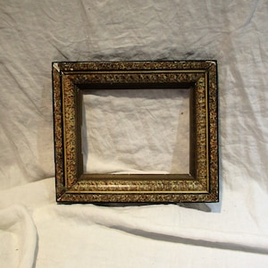 1800s East Lake or Victorian Picture Frame, Tortoise Shell Lacquer, Great Art Salvage