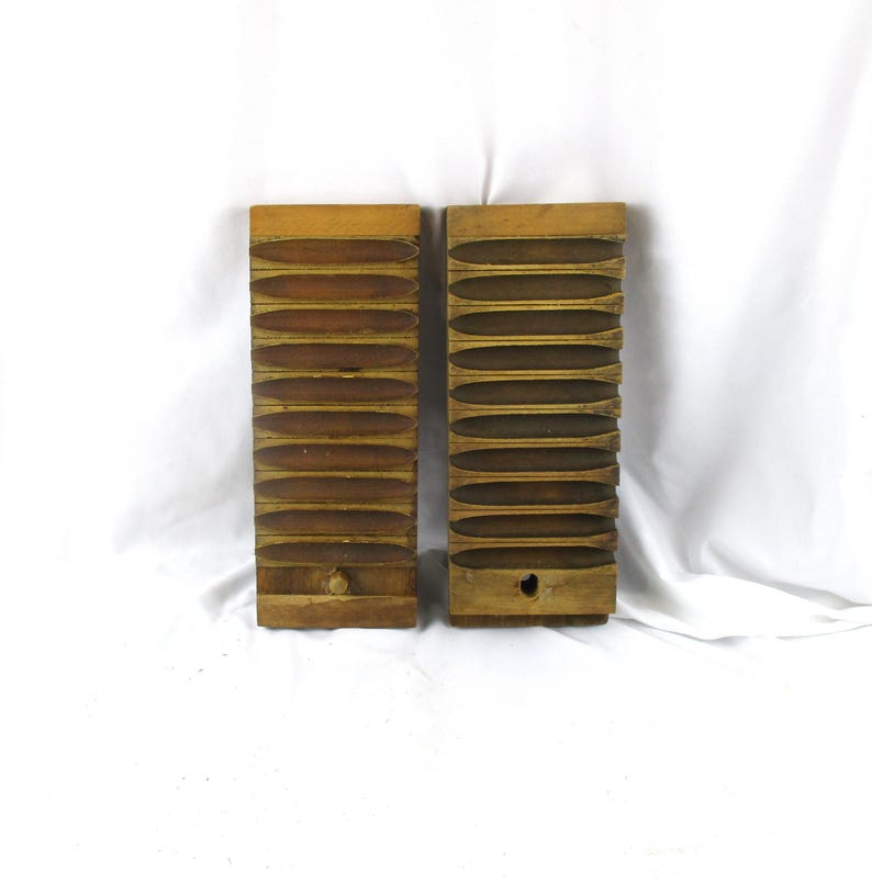 Cigar Mold, 2-piece American Tobacco Salvage, Hanging Wall Art, Antique Wood Mold, possibly Durex North Carolina image 1