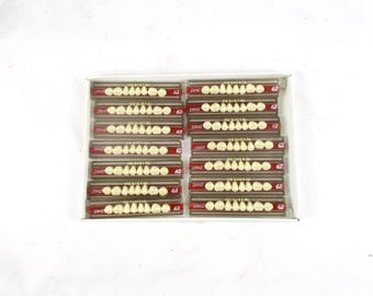 Resistal Dental False Teeth: Vintage Creepy Medical Plastic Tooth Set