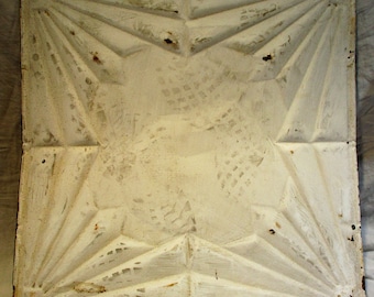 Art Deco Tin Ceiling Tile: Large Architectural Salvage, Brooklyn
