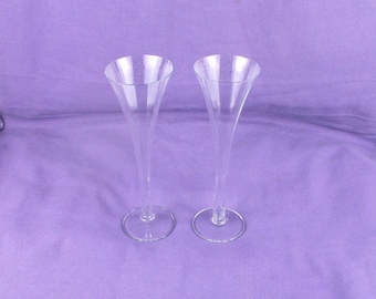 Art Deco Champagne Flutes: Faceted Wedding Toasting Glasses (Last Set of 2)