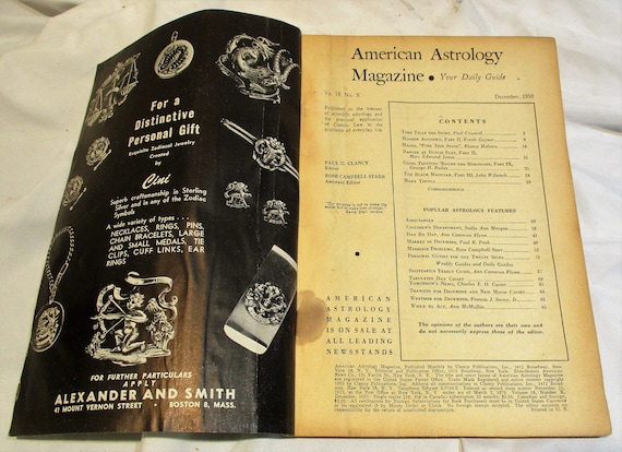 1950 American Astrology Magazine: December Issue, Mid Century