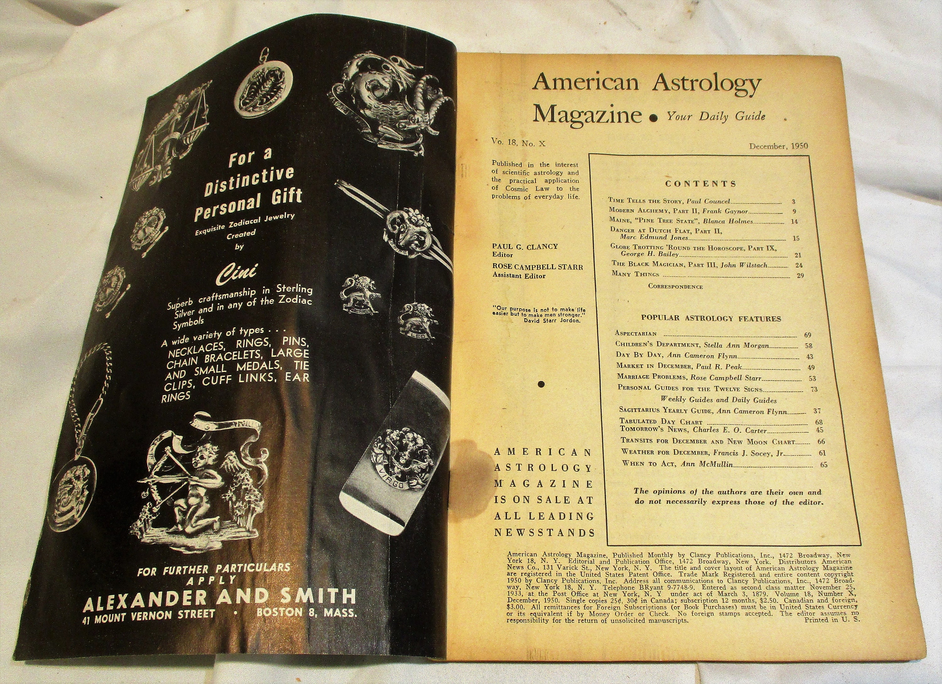 1950 American Astrology Magazine: December Issue, Mid Century