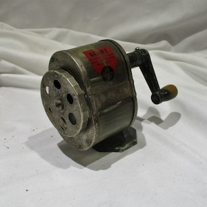 Giant Brand Antique Pencil Sharpener: Chicago APSCO Desk Mount
