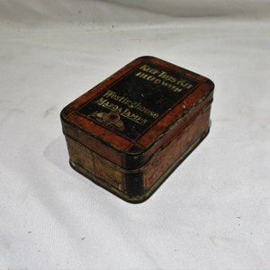 Westinghouse Mazda Auto Lamps Original Tin, Empty Spare Bulb Tin, Vintage Car Parts Salvage