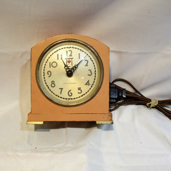 Seth Thomas Art Deco Mounted Clock, Working, American Case Clock, Vintage Desk or Table or Night Stand Clock