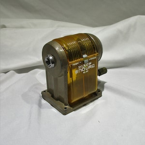 Dixon Enduro Pencil Sharpener: Mid Century Amber Desk Mount