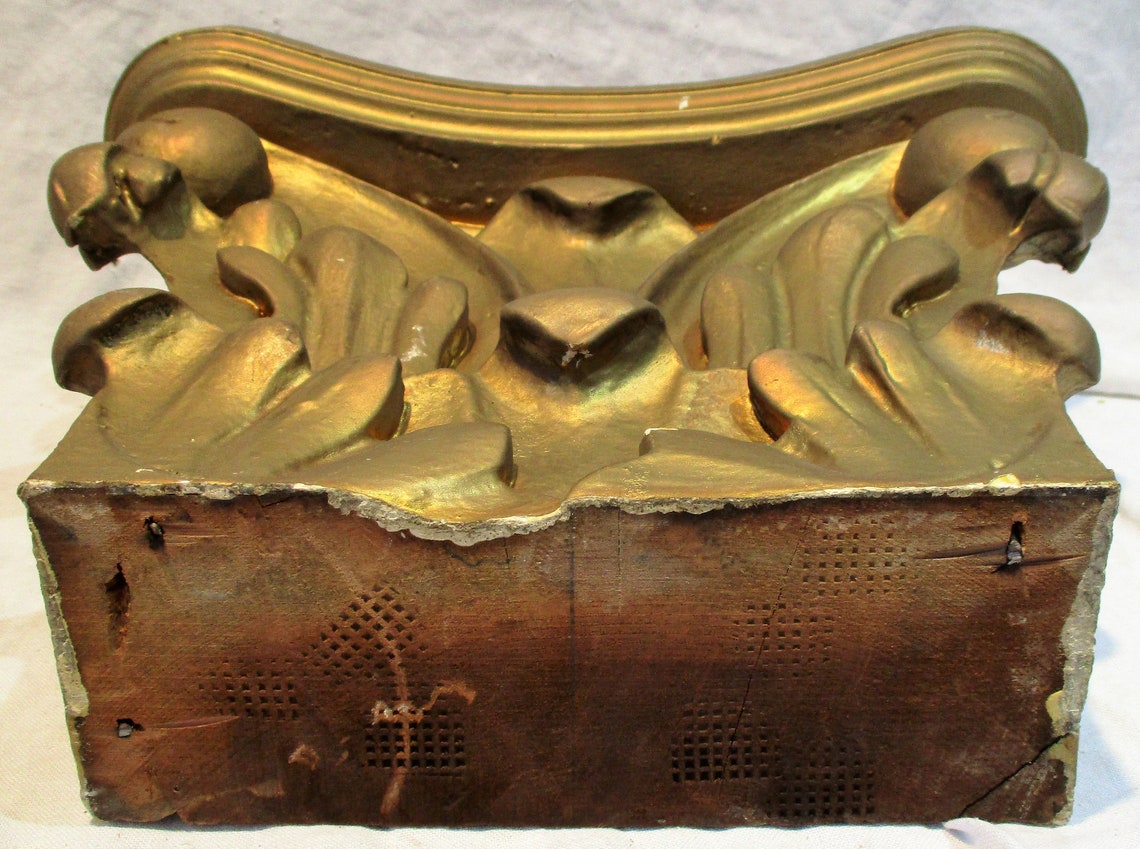 Rococo Column or Capital Fragment, Old Gilded Architectural Salvage ...