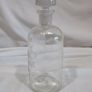 Vintage Wheaton Apothecary Bottle: Embossed Sodium Hydroxide, Frosted Stopper image 4