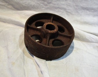 Industrial Cart Wheel, Mining Cart Wheel, Factory Cart Old Wheel Salvage, Rusty and Crusty