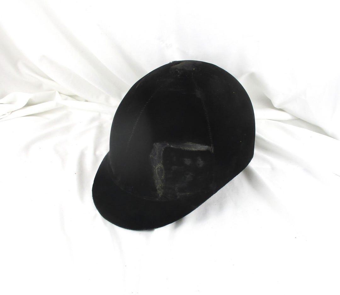 Vintage Black Velvet Equestrian Helmet: Farmhouse Decor - Etsy display picture 1