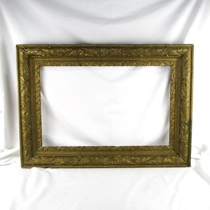 Large Gold Rococo Picture Frame: Antique Wood Art Salvage
