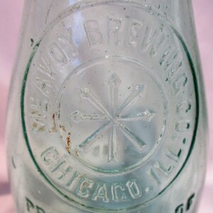 Glass Bottle, McAvoy Brewing Company, Vintage Chicago Illinois Green Beer Bottle Salvage
