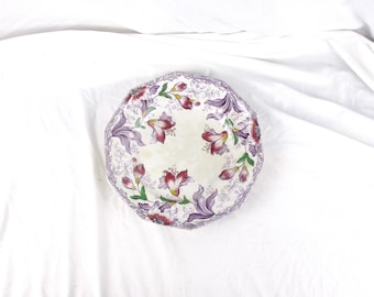 19th Century Staffordshire Dinner Plate, Jacob Furnival & Company Lily Pattern