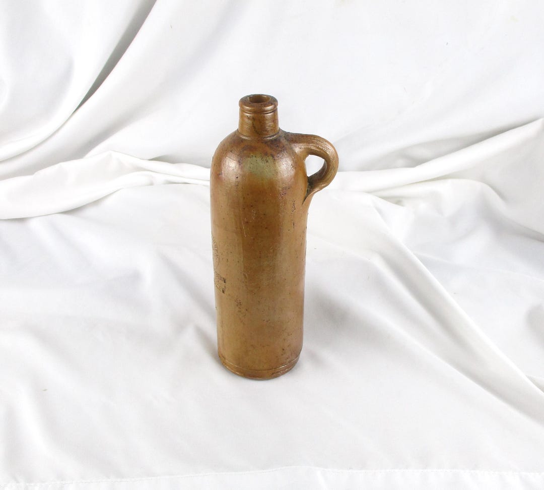 Unusual Small Antique German Stoneware Jug: Georg Kreuzberg