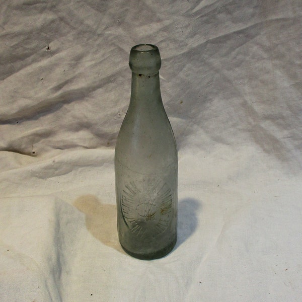 Glass Bottle, Antique Hand Blown Bottle, Frank McKeone Phoenixville, Pennsylvania Salvage