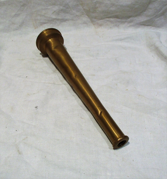 Large Brass Fire Hose Nozzle, Vintage Firefighting Equipment Salvage 