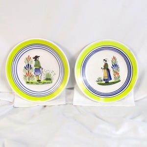 Quimper Plates: Hand-Painted Breton Figures, French Country Decor