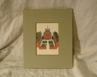 Counted Cross Stitch: Vintage Governor's Palace, Williamsburg (Matted)