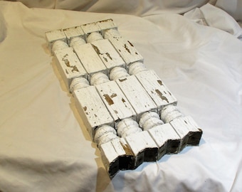 Balusters, Old Architectural Salvage, Square Late Victorian Set of 4, Re-Purpose as Table Legs