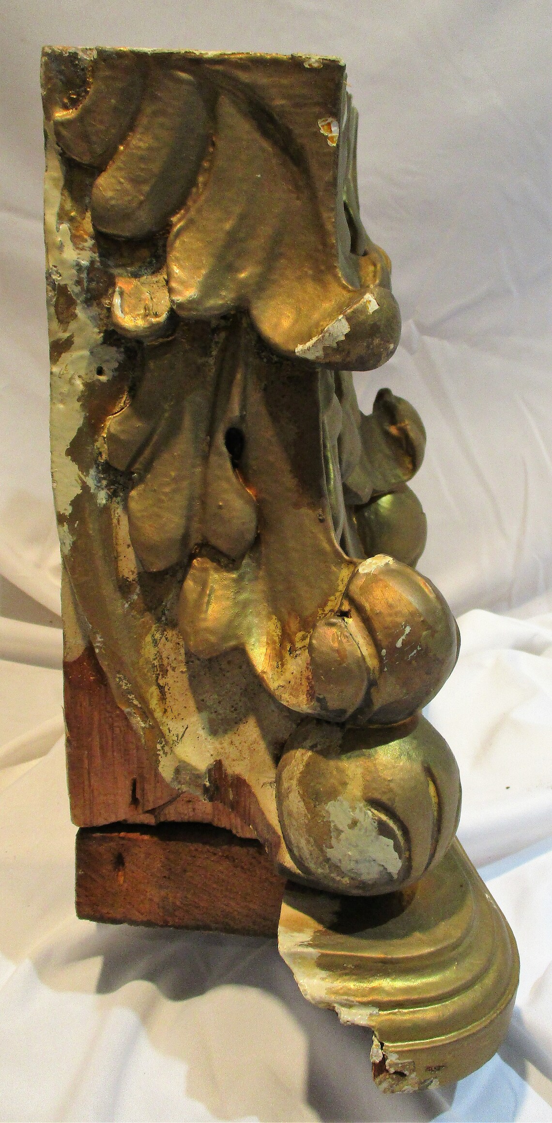 Rococo Column or Capital Fragment, Old Gilded Architectural Salvage ...