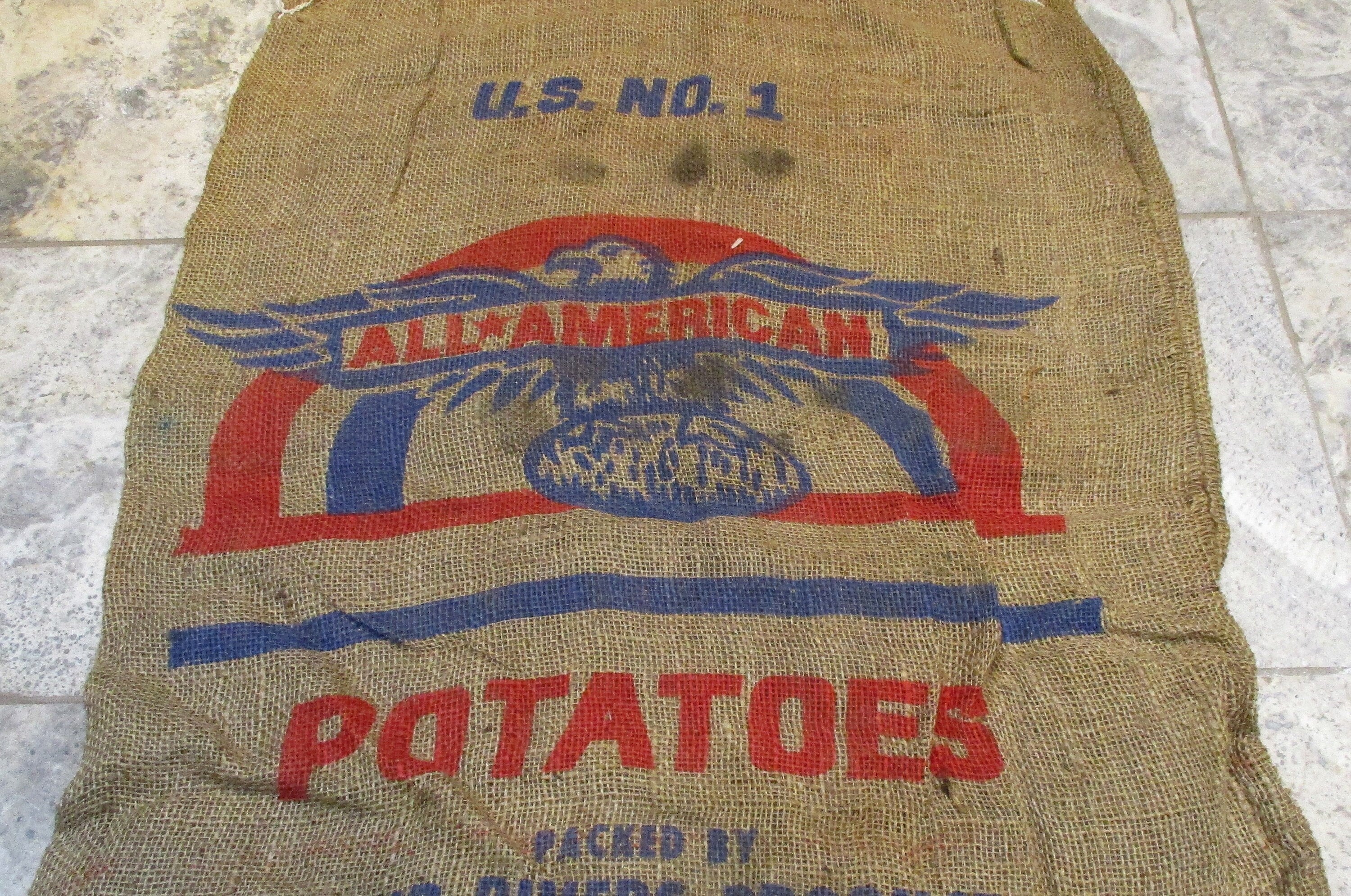 Burlap Sack, California Potatoes, Big L, Old Printed Gunny Sack, Vintage  Farm and Barn Salvage - Etsy