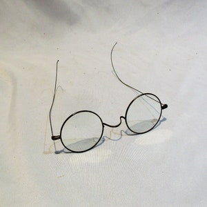 Antique Wire Rim Eyeglasses: Round Lens Spectacles, Optician Salvage