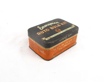 Westinghouse Mazda Lamp Tin: Vintage Art Deco Empty Auto Bulb Kit