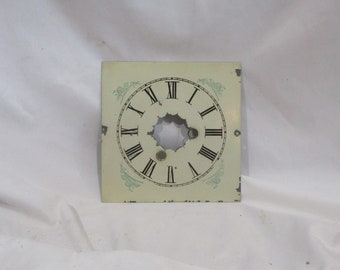 Vintage Square Clock Face: Pressed Tin, Roman Numerals, Salvage Parts