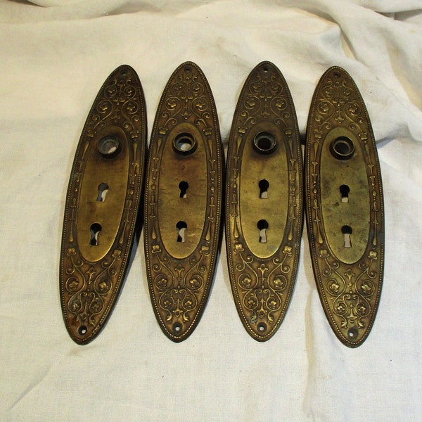 Antique Brass Door Knob Back Plate Etsy