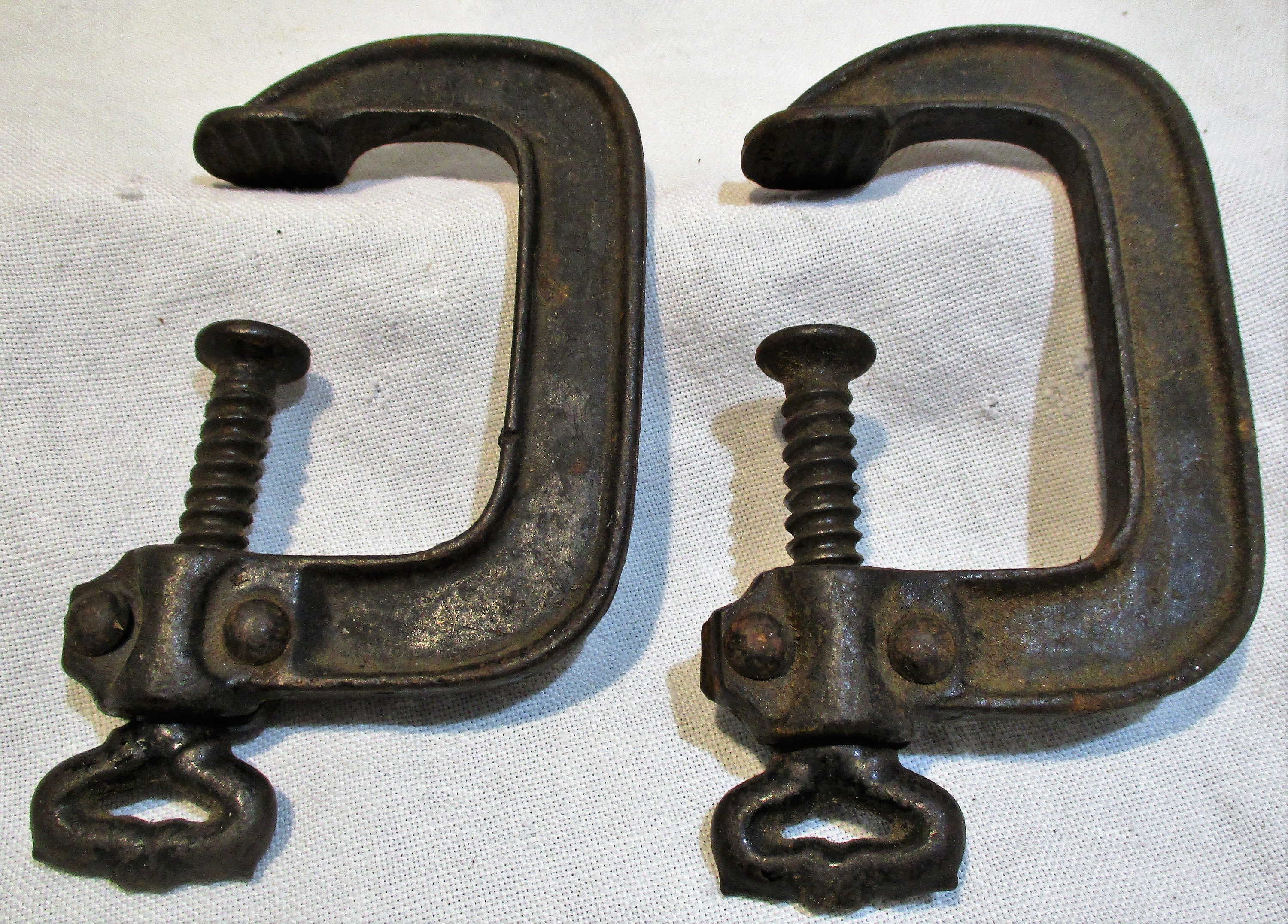 Quilt Clamps Antique Hand Metal Clamps Old Pair Etsy